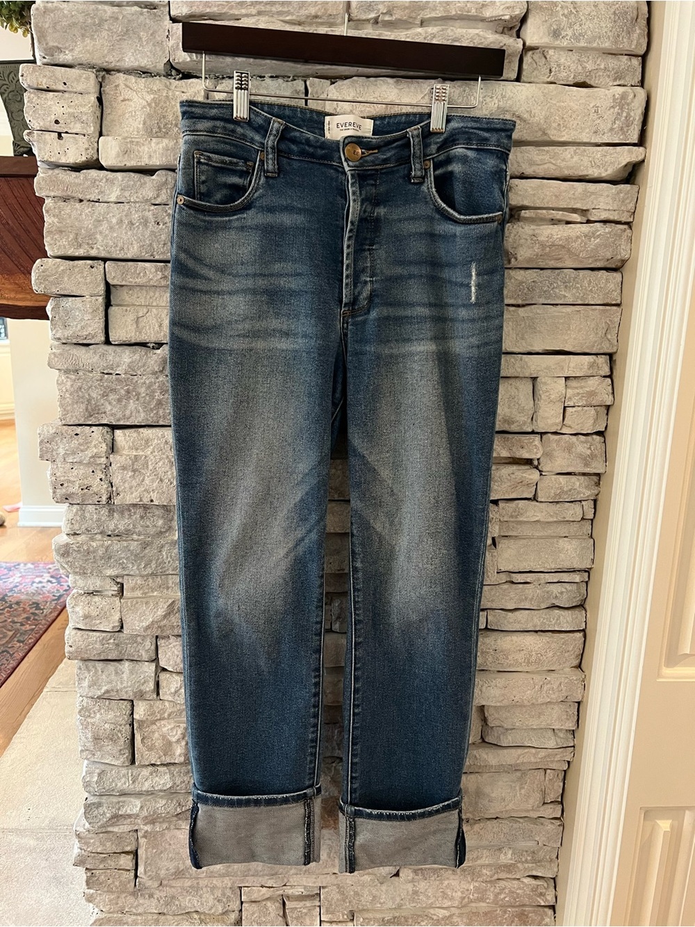 Evereve The Ever Straight Jean Rolled Cuff Size 27
